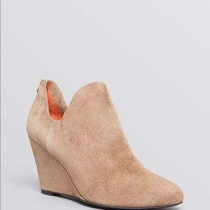 50% off — NIB Via Spiga Suede Wedge Booties